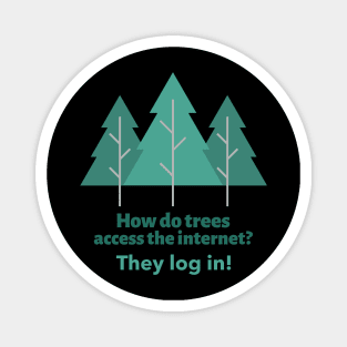 Camping joke How do trees access the internet Magnet